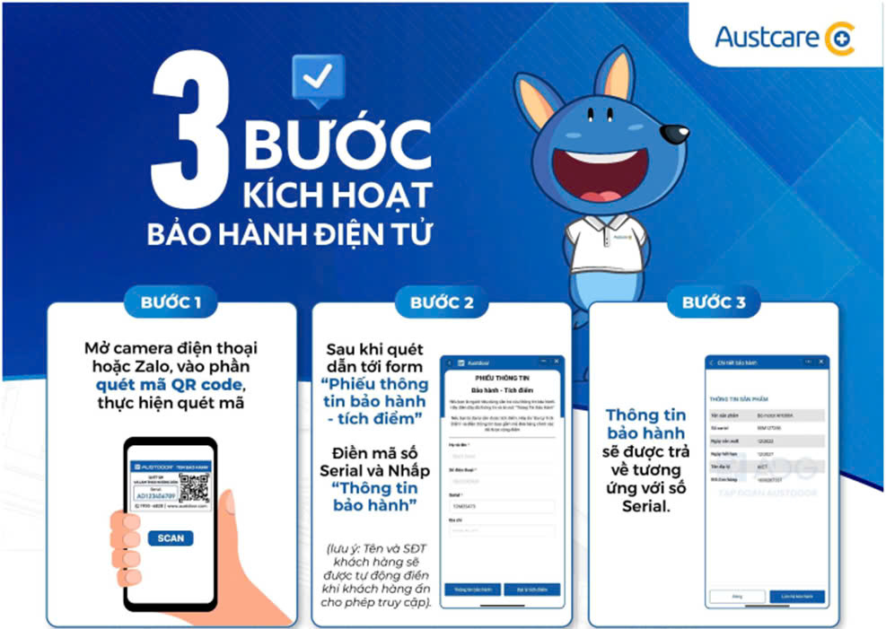 Tem bảo hành Austdoor chính hãng_mới nhất 2024