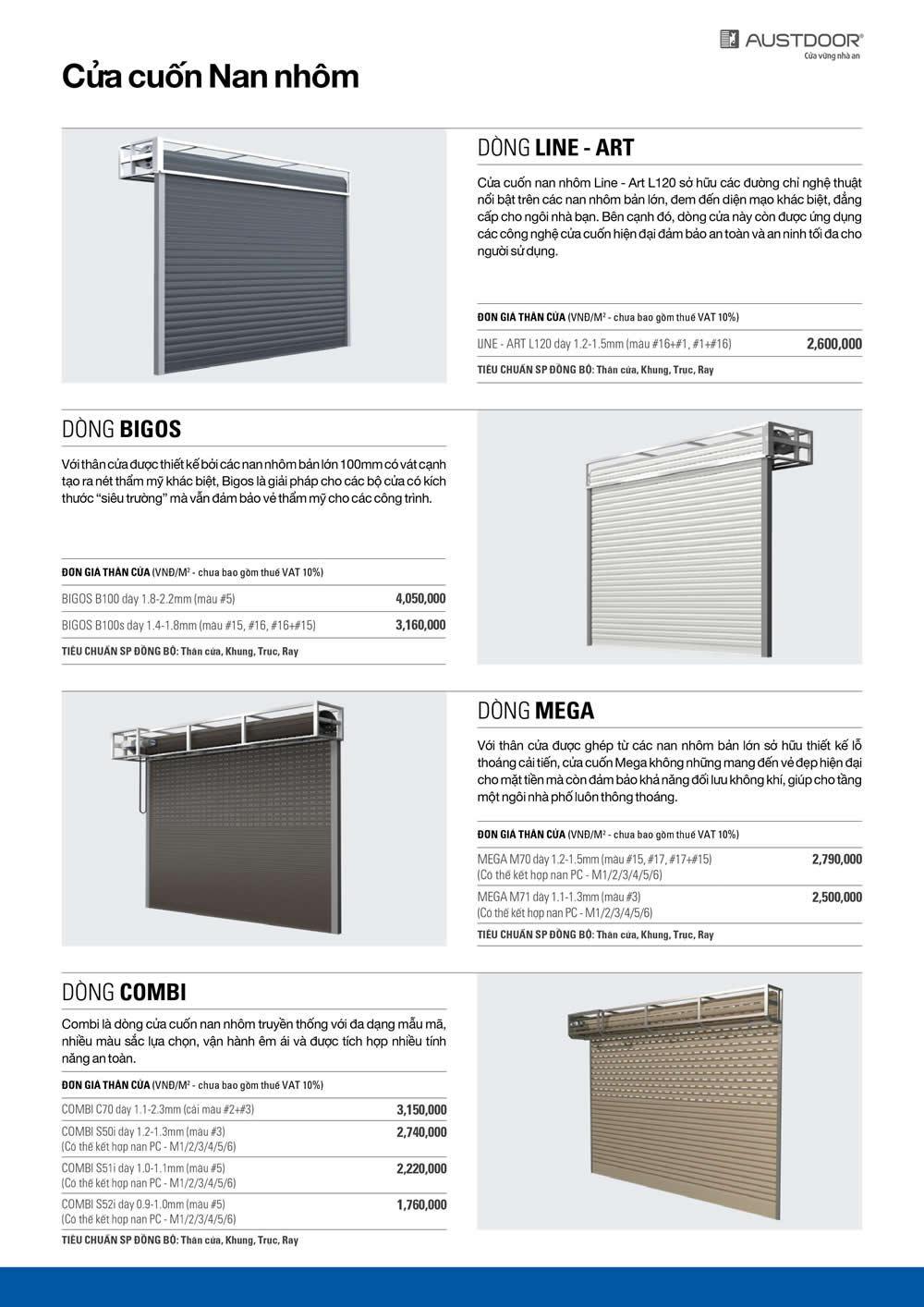 Bảng giá cửa cuốn giá rẻ Austdoor 2